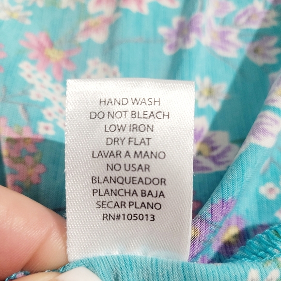 DEAR SCARLETT Women's Floral Tunic Blouse Oversized Turquoise Size XL - Picture 10 of 10